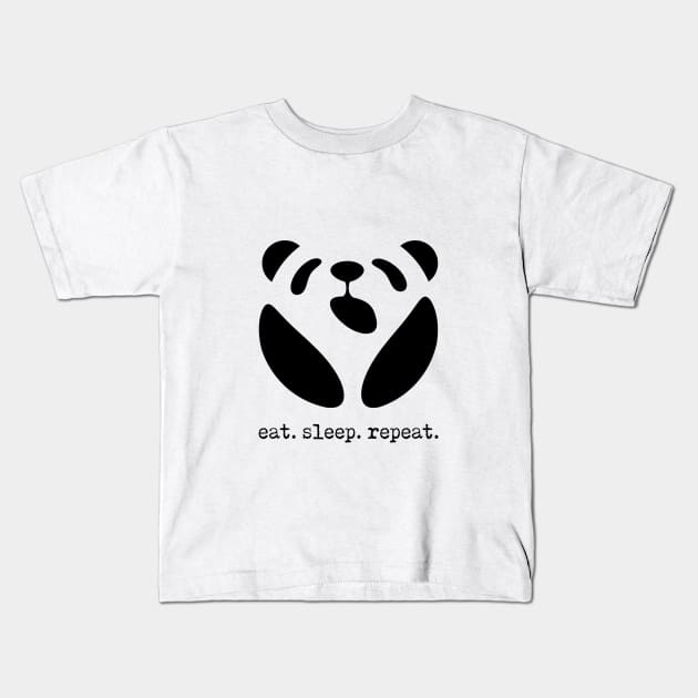 Panda: Eat. Sleep. Repeat. Kids T-Shirt by oobmmob